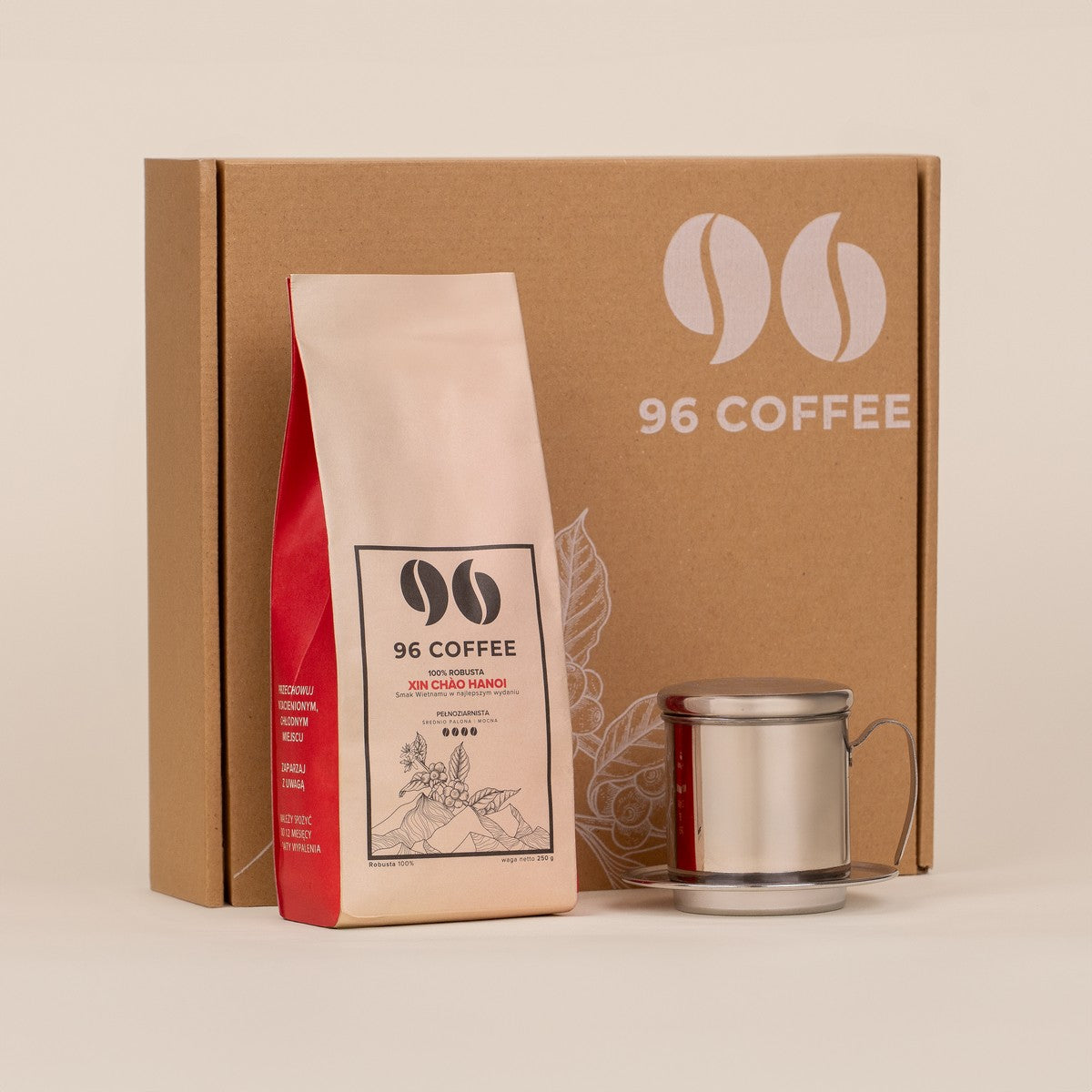 Zestaw: Kawa Robusta Specialty (250g) i Zaparzacz Phin