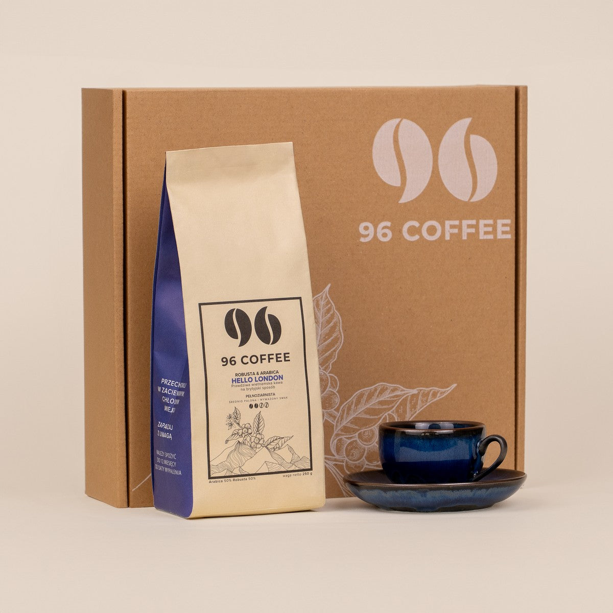 Set of Coffee Beans (250g) with a Cup of Espresso