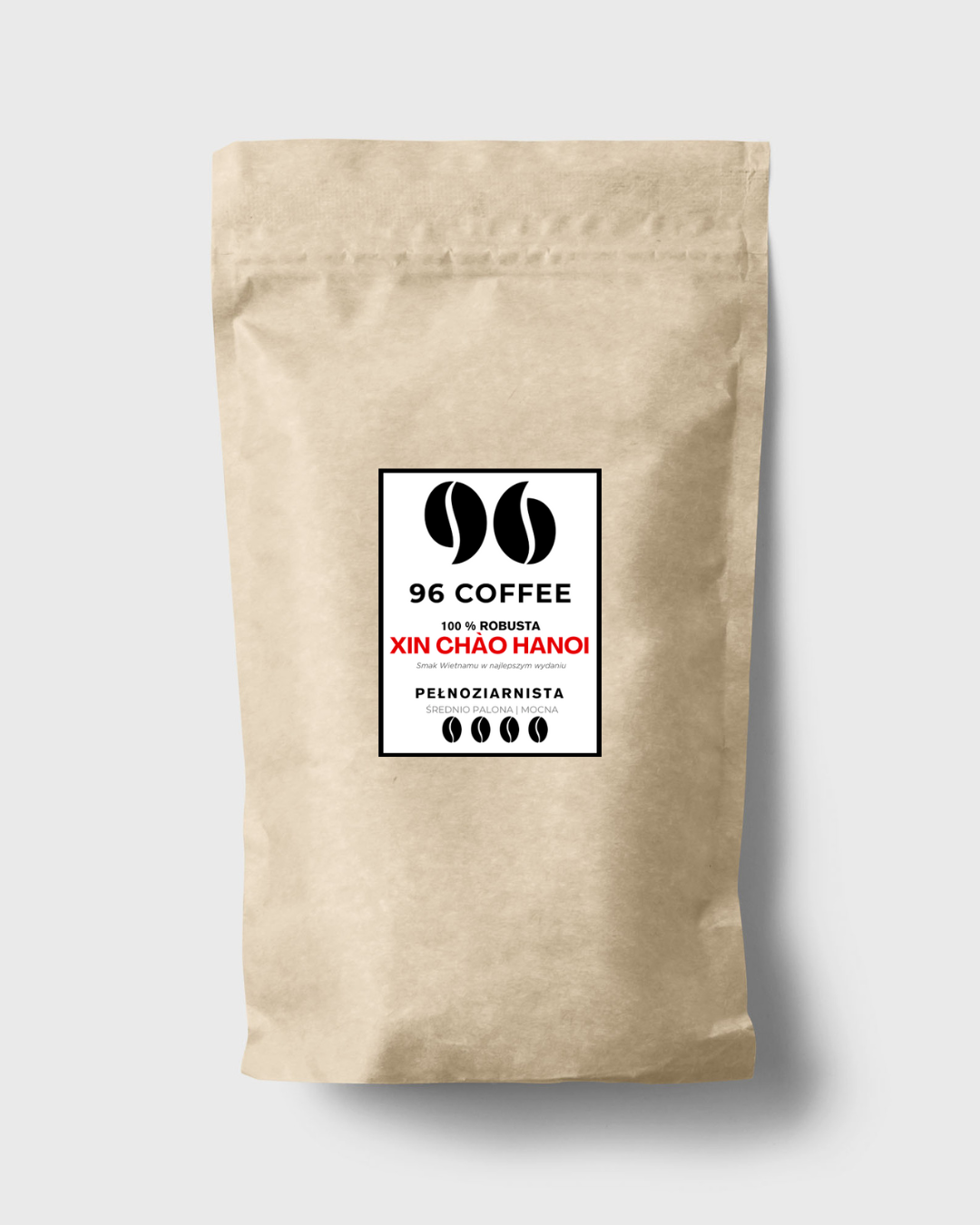 Kawa specialty Xin Chao Hanoi 100% Robusta od 96 Coffee, degustacyjna paczka 100g, ziarnista, naturalny aromat robusty
