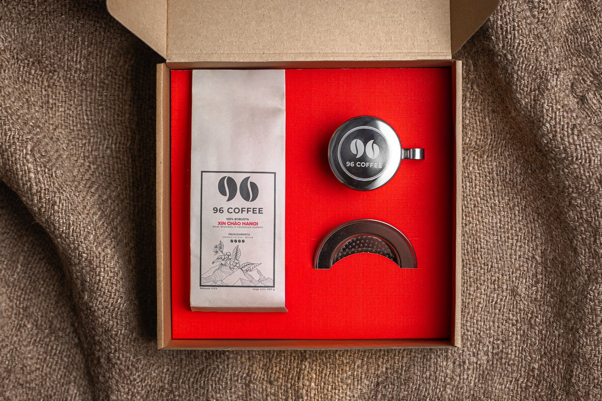 Zestaw: Kawa Robusta Specialty (250g) i Zaparzacz Phin